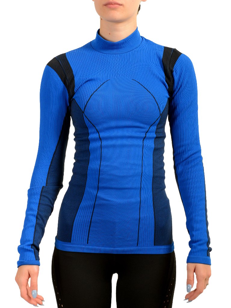 Scuderia Ferrari Women's Black/Blue Seamless Dry Yarn Sweater Us M/L It 42/44